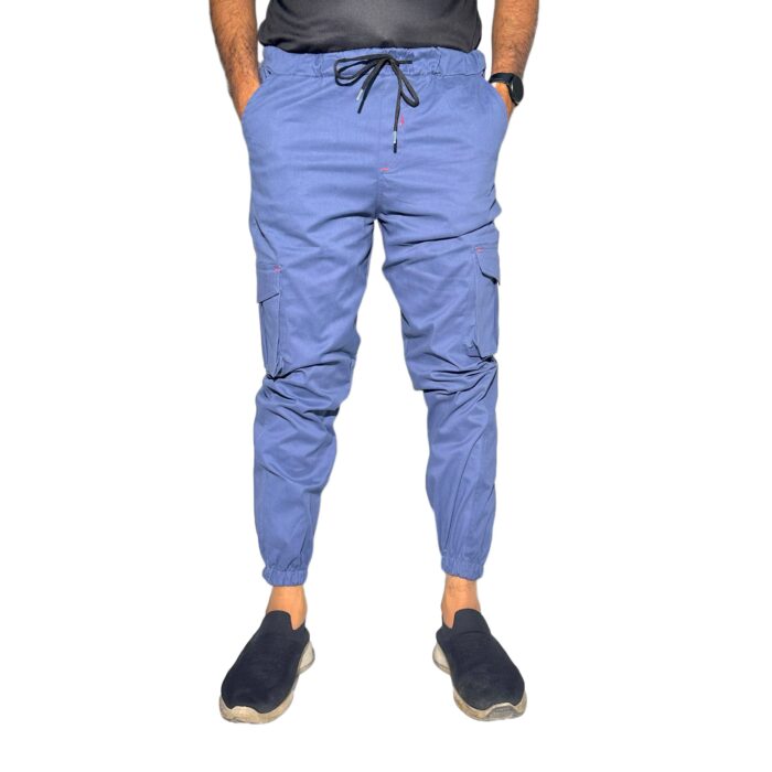 Men's Blue Cargo Jogger Pants