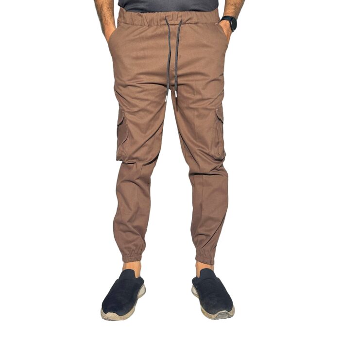 Men's Brown Cargo Jogger Pants