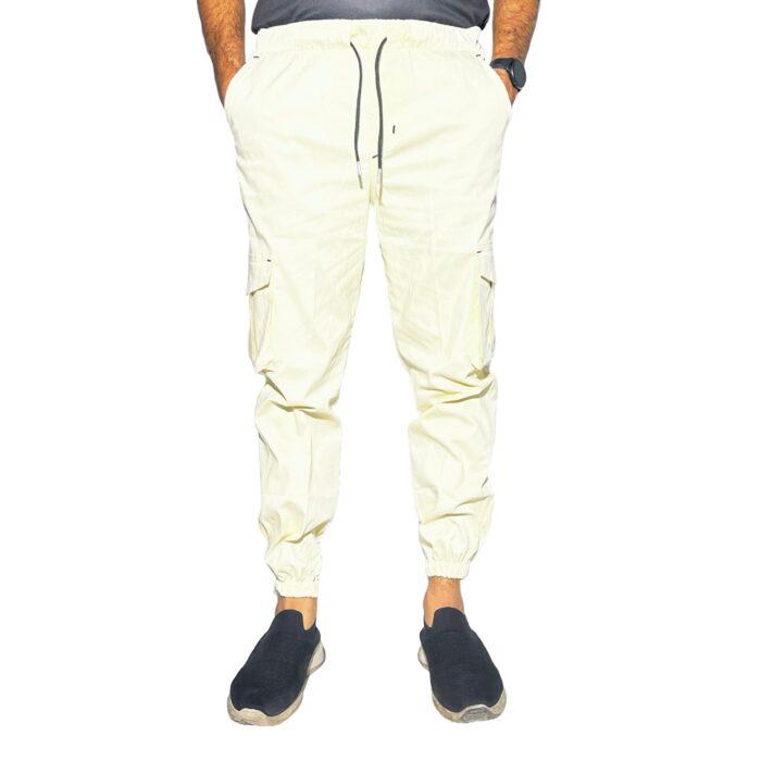 Men's Beige Cargo Jogger Pants