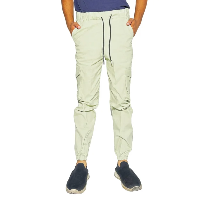 Men's Light Beige Cargo Jogger Pants