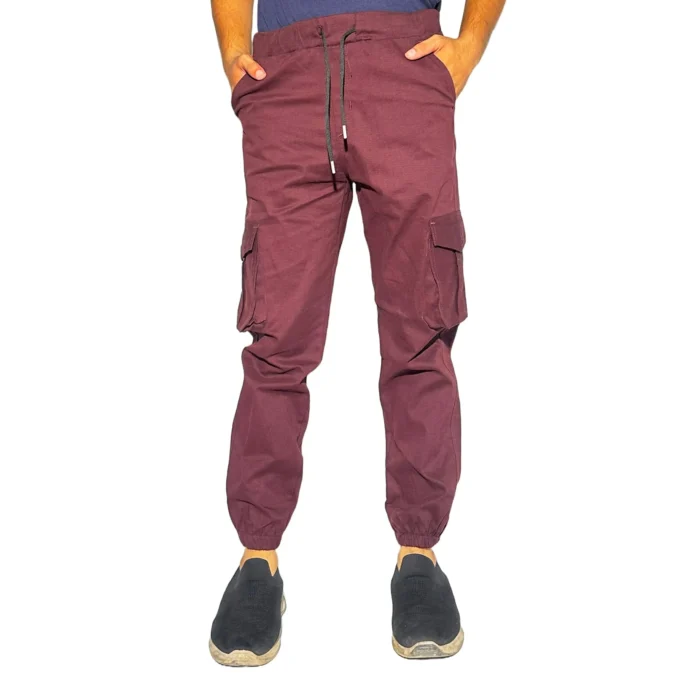 Men's Reddish-purple Cargo Jogger Pants