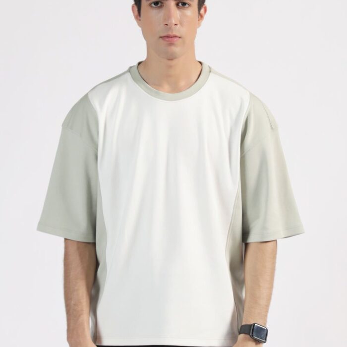 BAGGY FIT COLORBLOCK POLO GREY