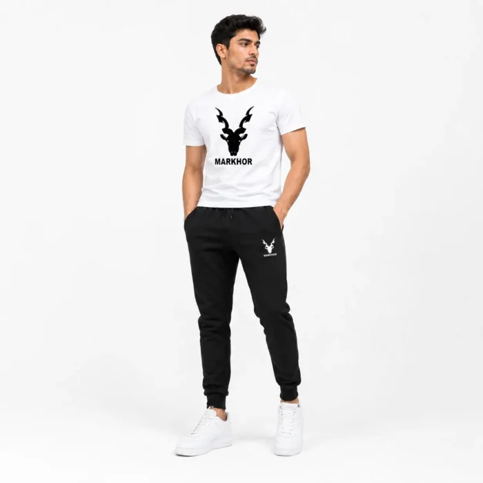 Markhor White Black Summer Tracksuit – Lightweight Breathable Activewear