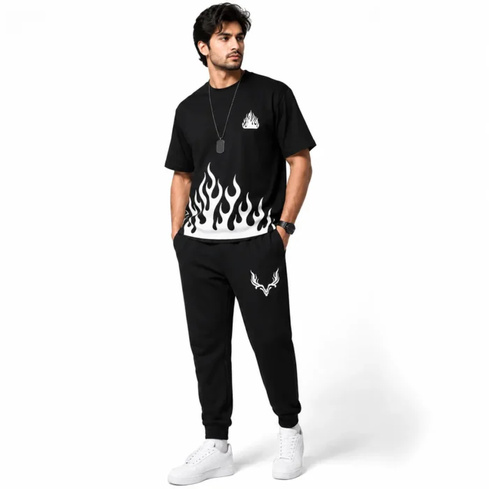 Men’s & Women's Summer Tracksuit – Lightweight Breathable Dry Fit Gym & Casual Wear | Fire Black